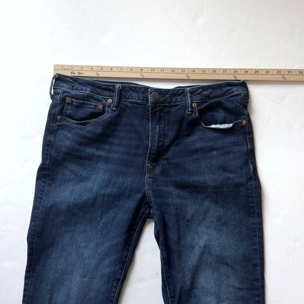 American Eagle Athletic Straight Jeans Mens 36x32 Stretch Dark Mid Rise  READ